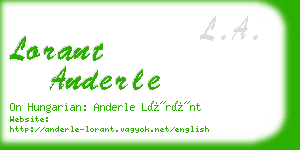 lorant anderle business card